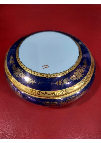 T. Limoges Şekerlik Çap 18CM Porselen Italyan Dipinti A Mano Mediterranea 1 Adet