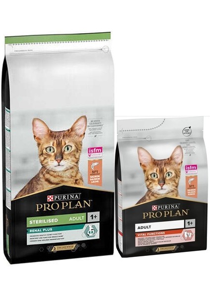 Sterilised Adult Somonlu Kısırlaştırılmış Yetişkin Kedi Maması 10 kg + Somonlu Adult 3 kg