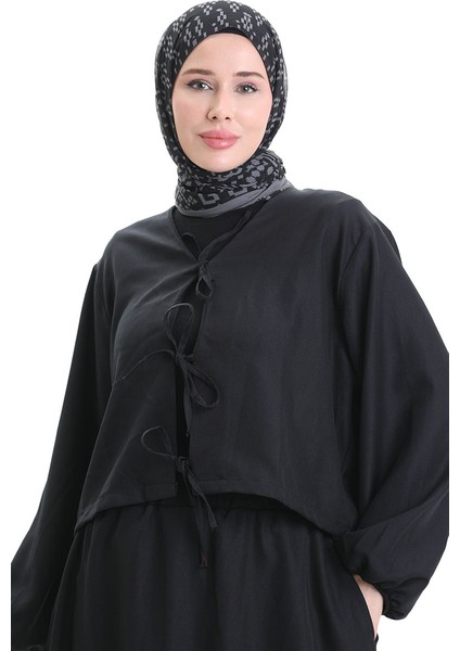 Bağcık Detaylı Bluz Etek Ikili Takım 2066-01 Siyah fırsatları