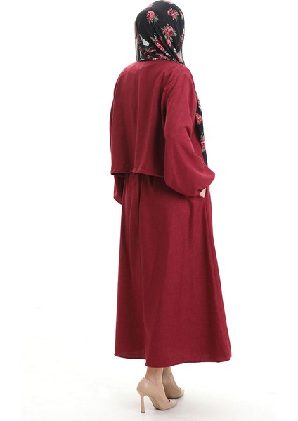 Bağcık Detaylı Bluz Etek Ikili Takım 2066-04 Bordo indirimleri