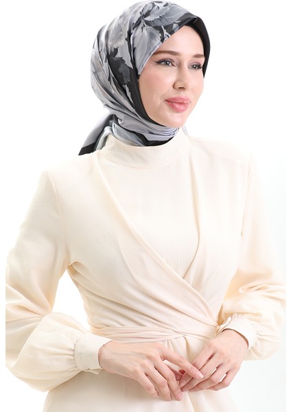 Karaca Rayon Eşarp 81050-11 Krem Gri