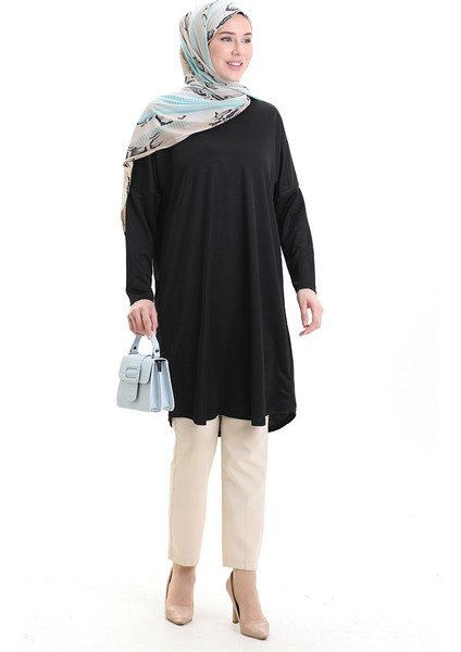 Mevsimlik Sade Rahat Kesim Tunik 8752-01 Siyah fiyatları