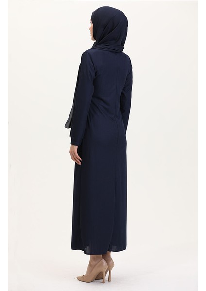 Taş Detaylı Takım Görünümlü Elbise 4740-02 Lacivert indirimleri