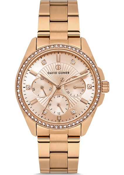 Davıd Guner Rose Kaplamalı Rose Kadranlı Kadın Kol Saati DG-8739LA-C5