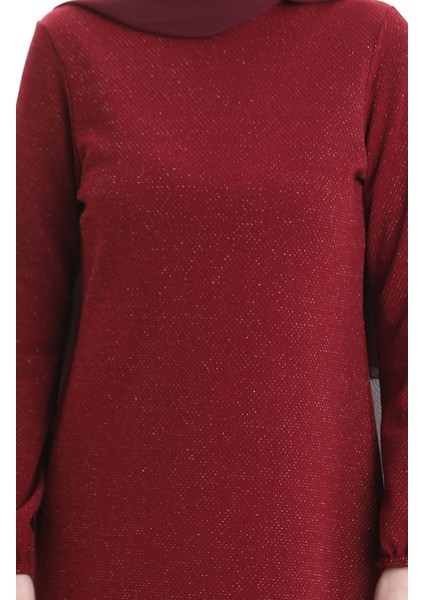 Kol Ucu Lastikli Mevsimlik Tunik 8753-02 Bordo indirimleri