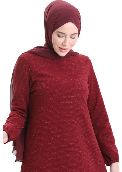 Kol Ucu Lastikli Mevsimlik Tunik 8753-02 Bordo fırsatları