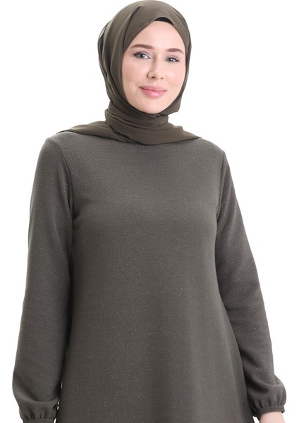 Kol Ucu Lastikli Mevsimlik Tunik 8753-03 Haki fırsatları