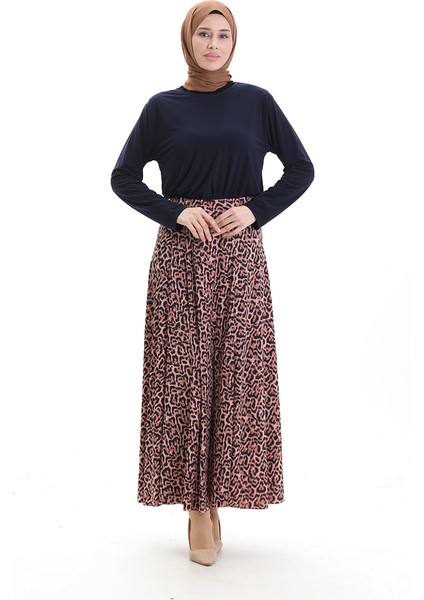 Sandy Kumaş Tunik Etek Ikili Takım 2077-02 Lacivert