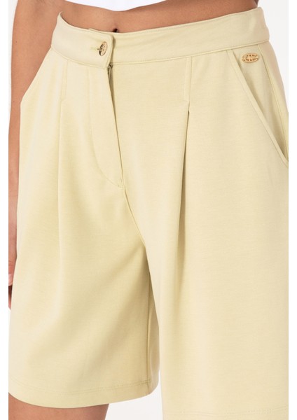 Kadın Açık Haki Şort (Örme) 50299870-VR183 indirimleri