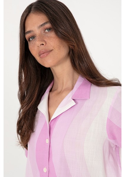 Kadın Fuşya Gömlek Kısa Kollu 50305878-VR023 fiyatları