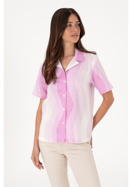 Kadın Fuşya Gömlek Kısa Kollu 50305878-VR023 modelleri