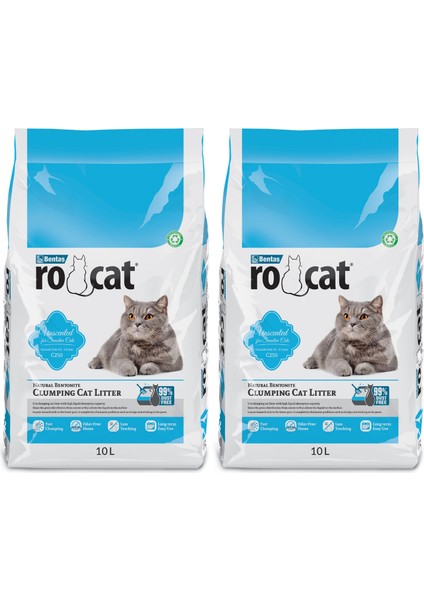 Parfümsüz Beyaz Bentonit Kedi Kumu (2X10 L)