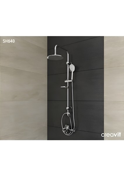 SH640 Tepe Duş Sistemi Krom Oval