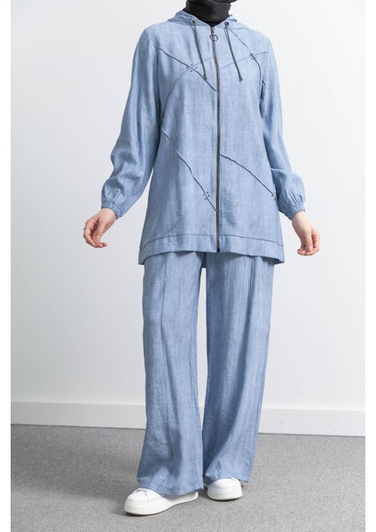 5027 Ceketli Pant. Takım - Mavi