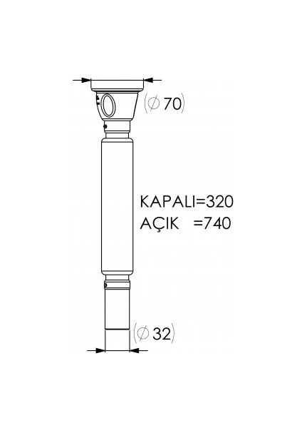 Ø 32X70 Uzun Körüklü Sifon + Adaptör Conta