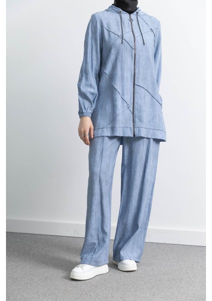 5027 Ceketli Pant. Takım - Mavi