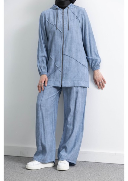 5027 Ceketli Pant. Takım - Mavi