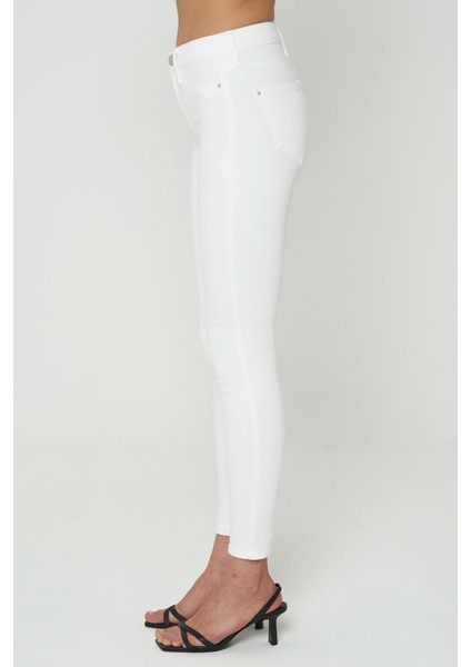 Naomi Beyaz Normal Bel Fermuarlı Skinny Fit Jean Pantolon C 4526-050 modelleri