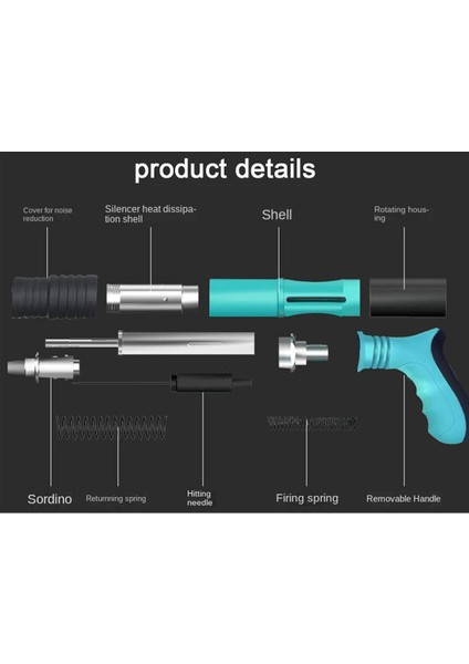 Mekanik Çivi Zımba Tabancası Beton ve Çelik Çivi Tabancası Tabancası (100 Adet Çivili) modelleri