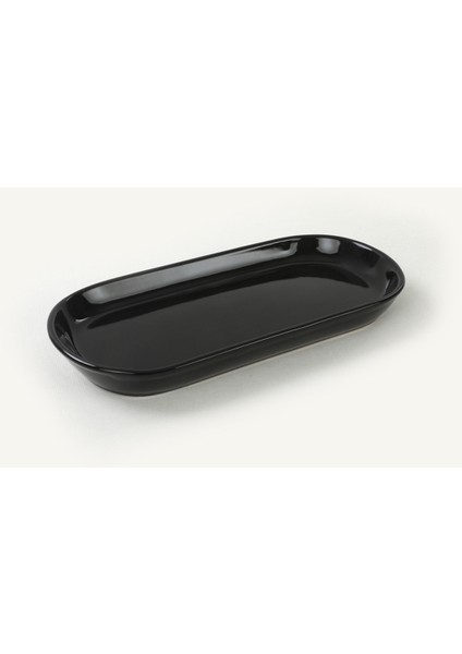 Siyah Noyan Kayık Tabak 26 Cm 2 Adet