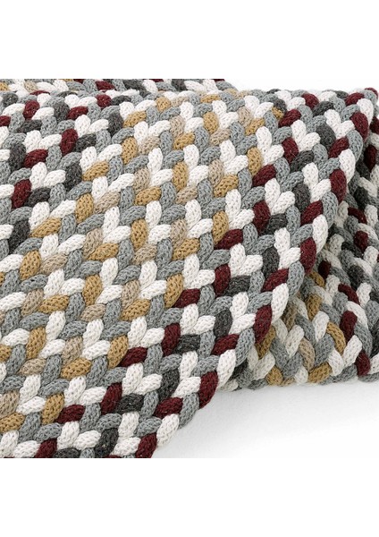 Glenn 616 Renkli Oval Halı Paspas Örgü Hasır Kilim Yolluk Dekoratif Mutfak Balkon Banyo Halısı
