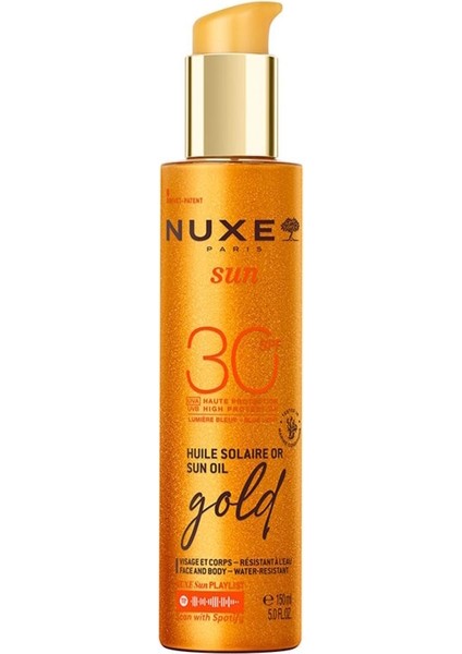 Sun - Altın Işıltılı Bronzlaştırıcı Güneş Koruyucu Yağ SPF30 150 ml