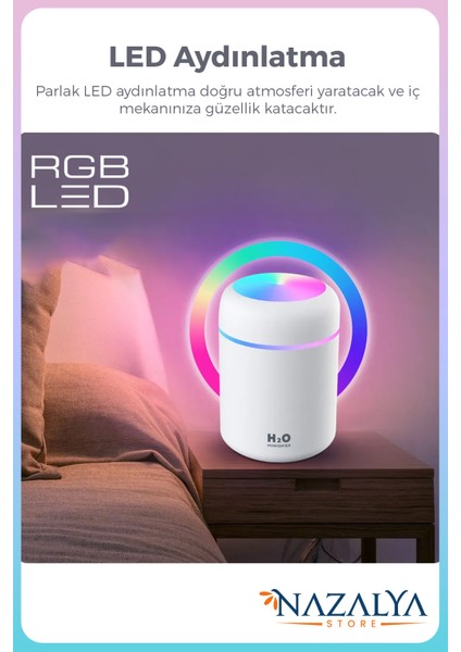 H2O 300 ml Ulrasonik Hava Nemlendirici ve Aroma Difüzörü modelleri