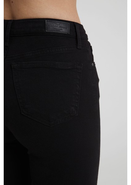 Judy Siyah Yüksek Bel Dizi Kesikli Skinny Fit Jean Pantolon C 4521-012 indirimleri