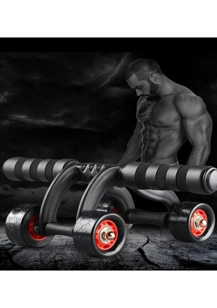 Ab Roller Karın ve Kol Kası Egzersiz Aleti Fitnes Güç Tekerleği Fitness (Diz Pedi Hediye)