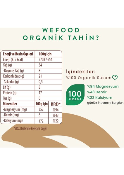 Organik Tahin 300 gr 8682392174365