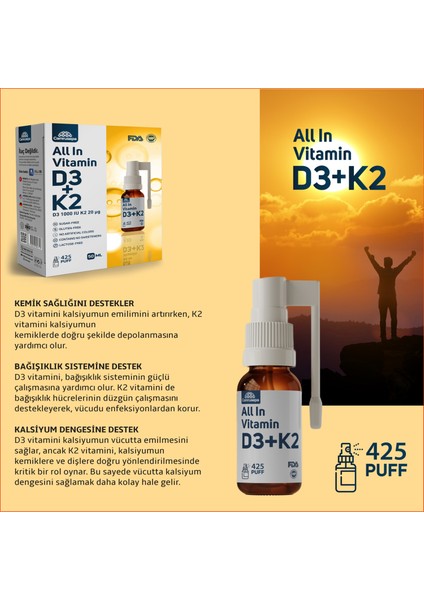 All In Vitamin D3+K2 50 ML