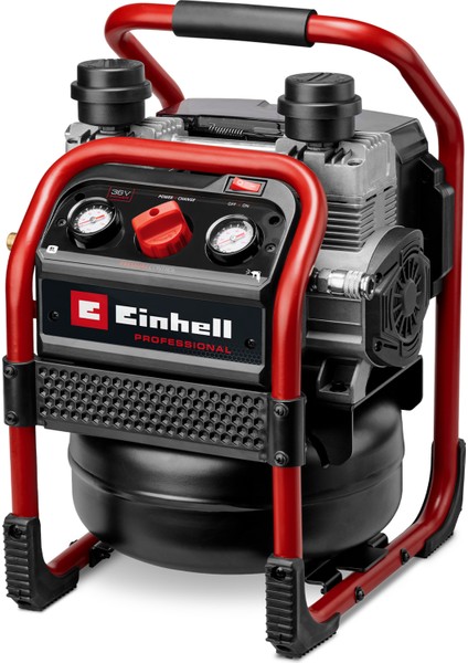 Professional Akülü Kompresör SILENZZO 36/210 Power X-Change (36 V, maks. 8 bar, 8 L tank, 210 L/dakika emiş kapasitesi, basınç göstergesi, yağsız, özellikle sessiz, aküsüz) - 4020380