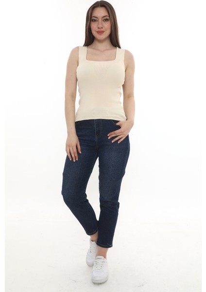 Kadın Bluz Kare Yaka Sade Yazlık Triko Atlet fırsatları