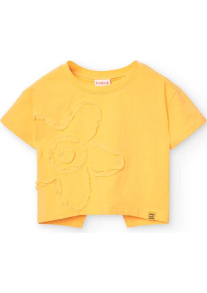 Çiçek Nakışlı Kız Çocuk Tişört