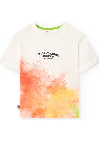 Renkli Baskılı Erkek Çocuk Çocuk Tshirt