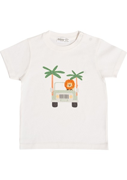 Baskılı ve Aslan Figürlü Erkek Çocuk Bebek Tshırt Beyaz fiyatları