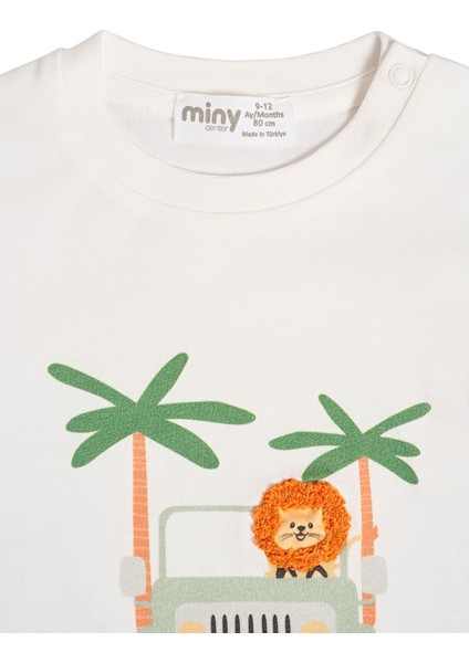 Baskılı ve Aslan Figürlü Erkek Çocuk Bebek Tshırt Beyaz indirimleri