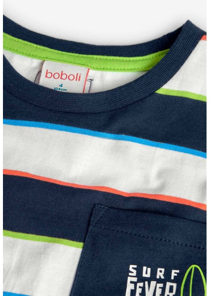 Çizgili Erkek Çocuk Çocuk Tshirt