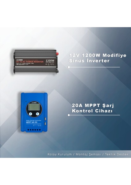 2 KW Solar Paket Sistem (2000W/GÜN)