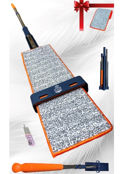 Kendinden Sıkmalı Mikrofiber Mop Kendini Temizleyen Mop Yedek Bez Hediyeli New