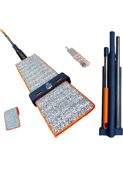 Kendinden Sıkmalı Mikrofiber Mop Kendini Temizleyen Mop Yedek Bez Hediyeli New