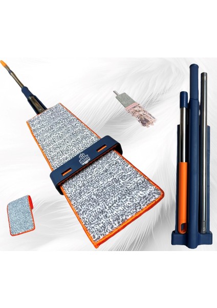 Kendinden Sıkmalı Mikrofiber Mop Kendini Temizleyen Mop Yedek Bez Hediyeli New