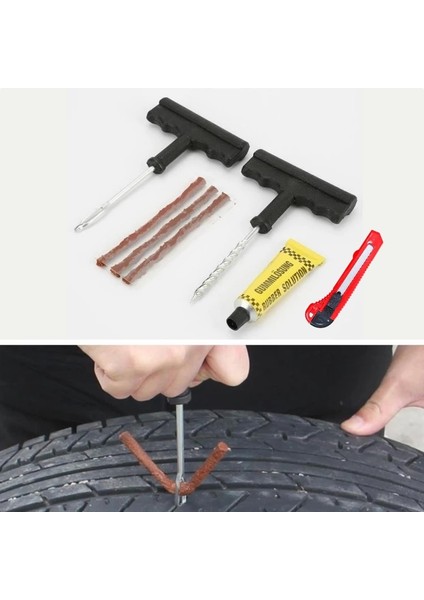 7 Parça Araba Motorsiklet Otomobil Bisiklet Lastik Tamir Kiti Seti