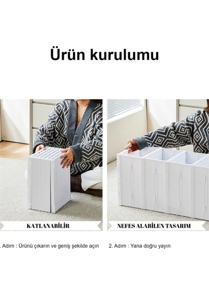 OG01 - Katlanabilir Ayakkabı Rafı | Kolay Kurulum, Modüler, Kapaklı, İstifleme İçin Uygun Kutu