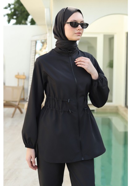 Çift Tünelli Mayo Tunik Siyah modelleri