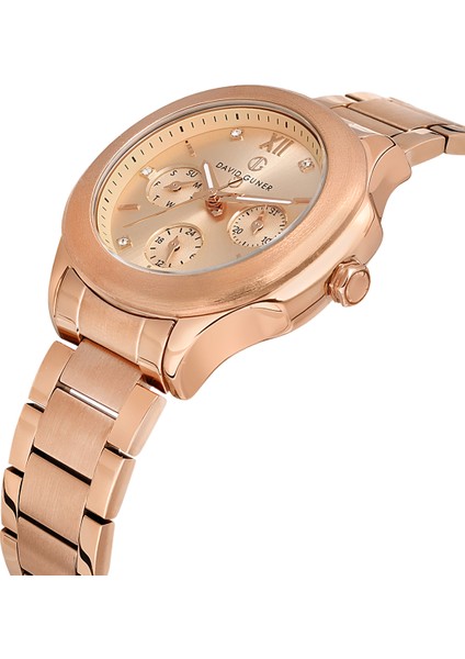 Davıd Guner Rose Kaplamalı Rose Kadranlı Kadın Kol Saati DG-8741LA-C5