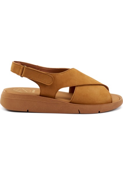 Kadın Sandalet 50H1 Frau Nabuk Caramel