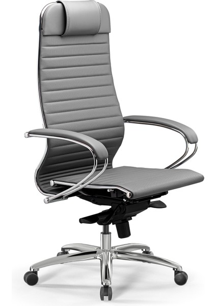 Samurai Ergonomik Deri Ofis Koltuğu / Çalışma Sandalyesi - F.2.1.49 - Gri