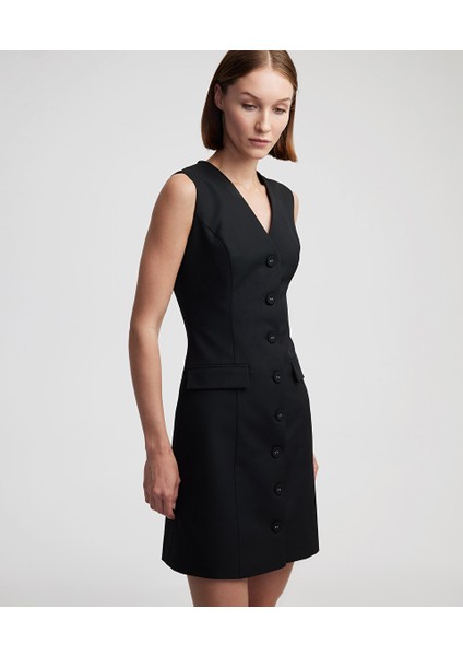 Cep Kapaklı Mini Elbise IS1250002498001