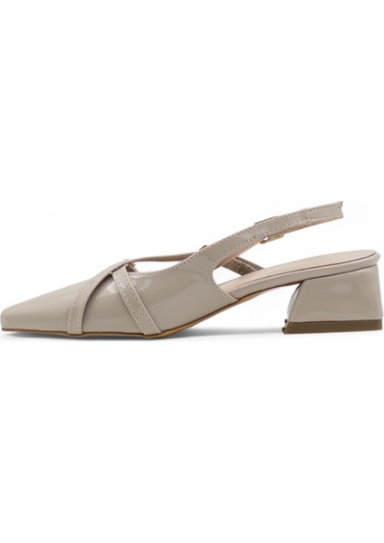 Çapraz Atkı Alçak Topuklu Abiye Rugan Krem fiyatları